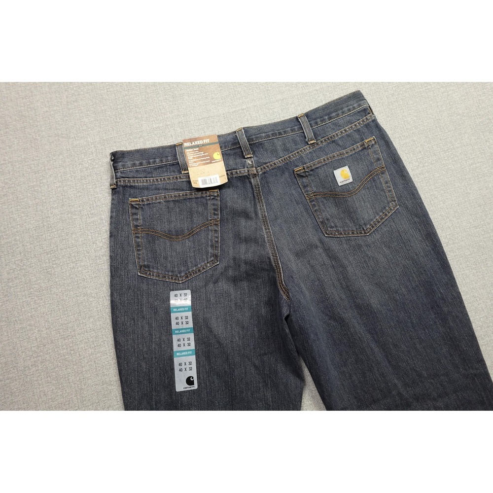 Carhartt Holter Jeans Mens 40x32 Blue Dark Wash Denim Straight Regular Fit NWT